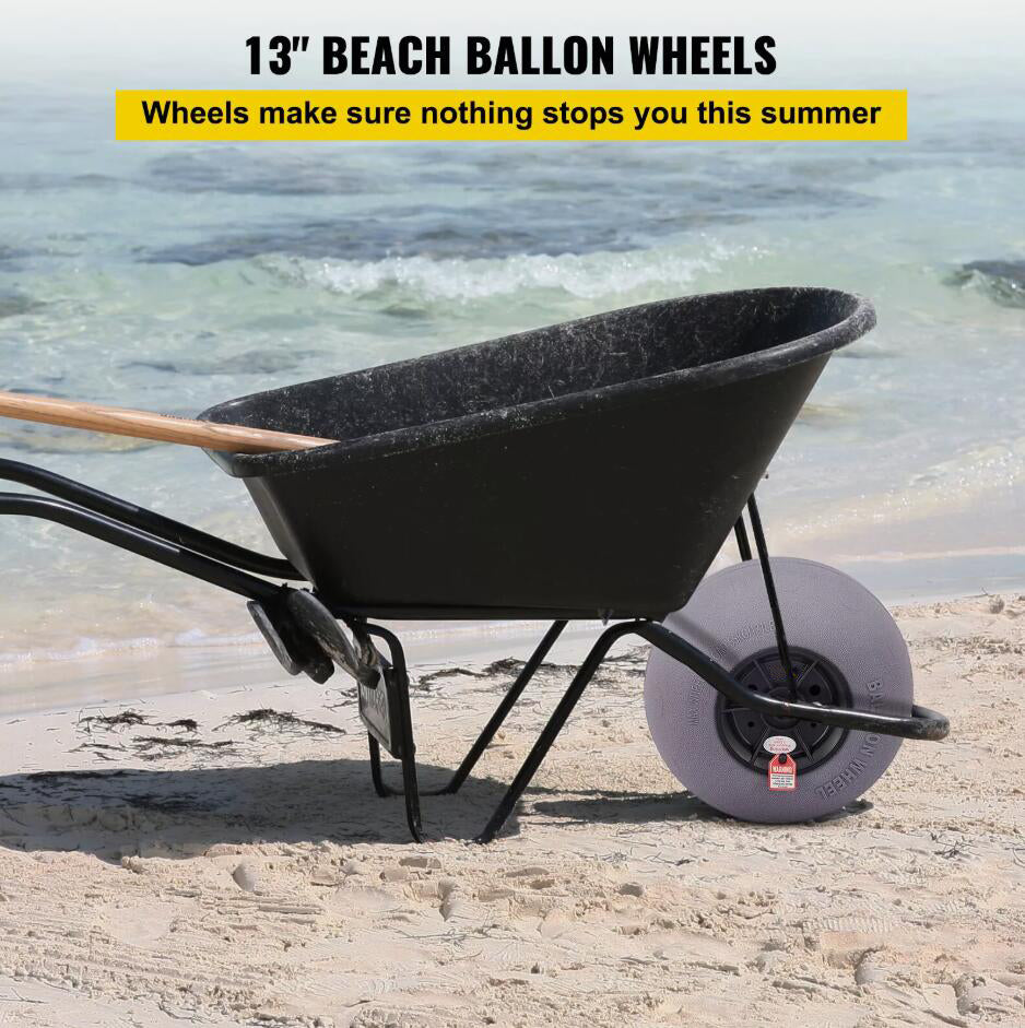 2PCS 13" TPU 121 LBS Load Capacity Balloon Beach Wheels Beach Tires Heavy Duty