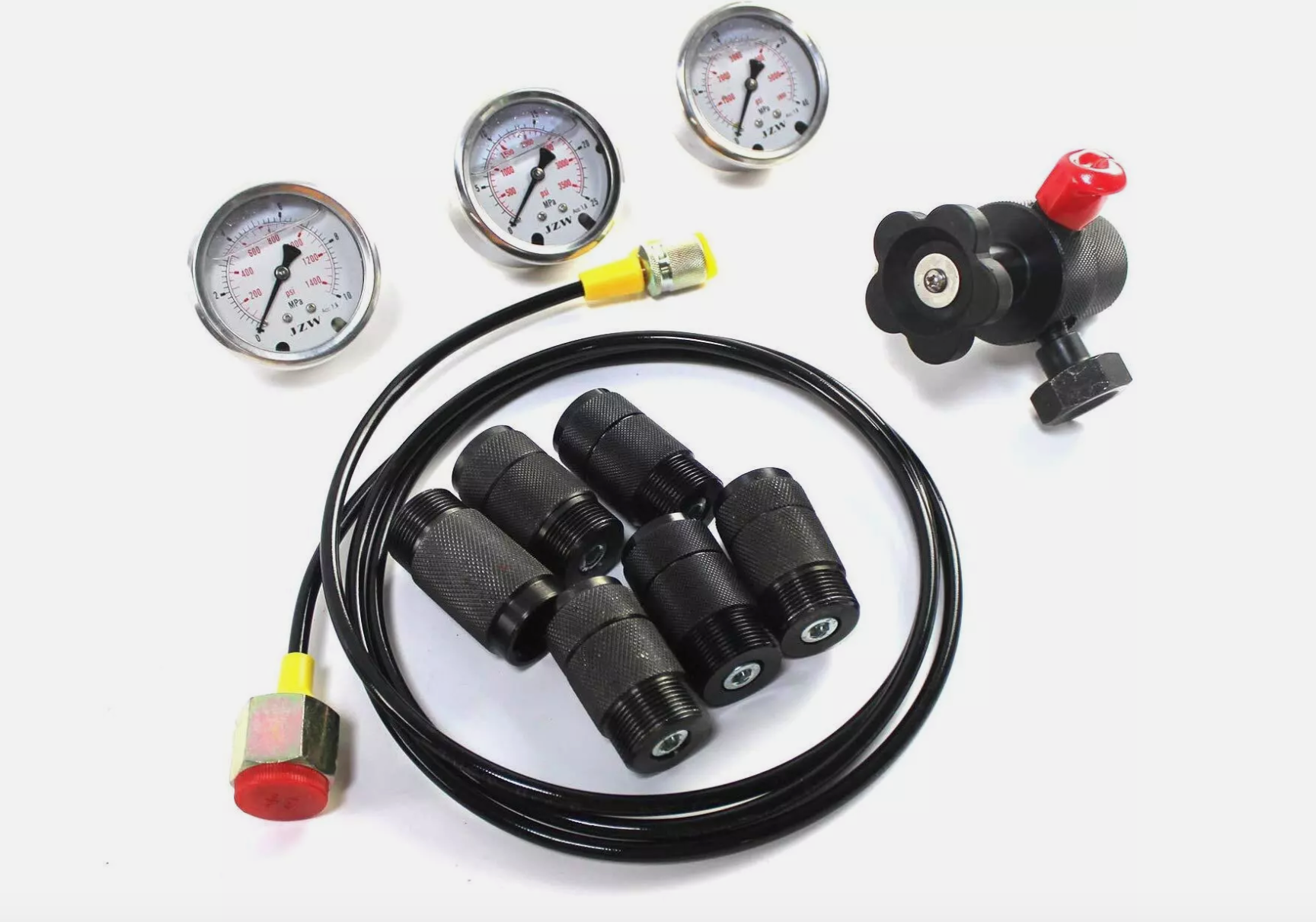 400bar Hydraulic Gauge Adapter Test Kit Hydraulic Nitrogen Accumulator Charging System