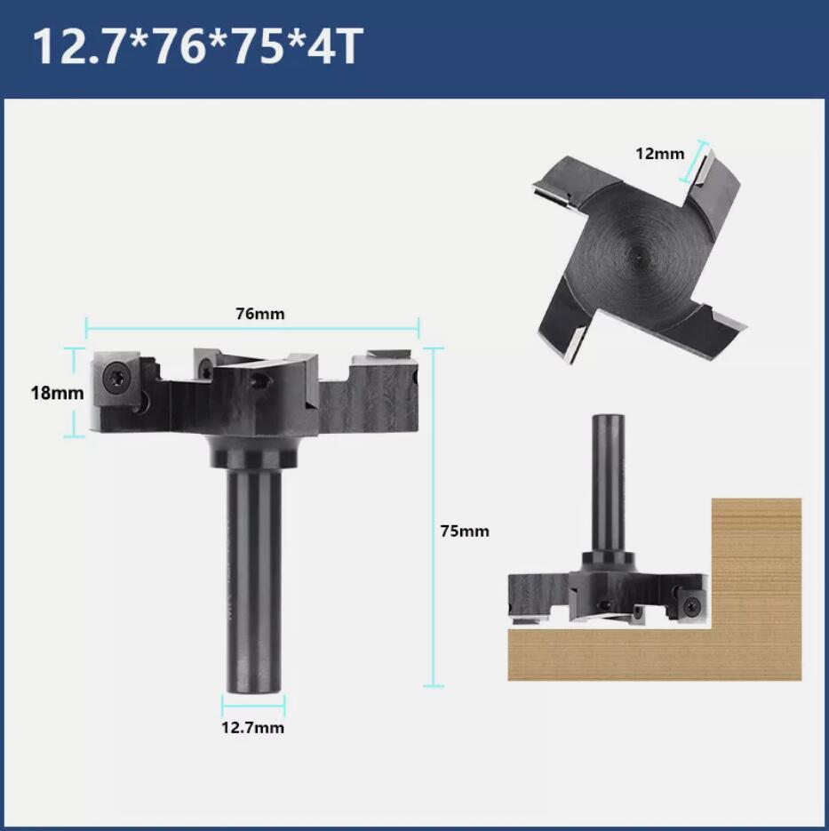 Premium CNC Spoilboard Surfacing Router Bit 1/2"Shank Dia 76mm Flattening Bit AU