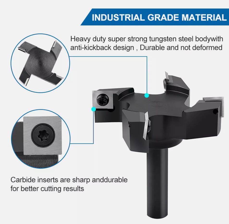 Premium CNC Spoilboard Surfacing Router Bit 1/2"Shank Dia 76mm Flattening Bit AU