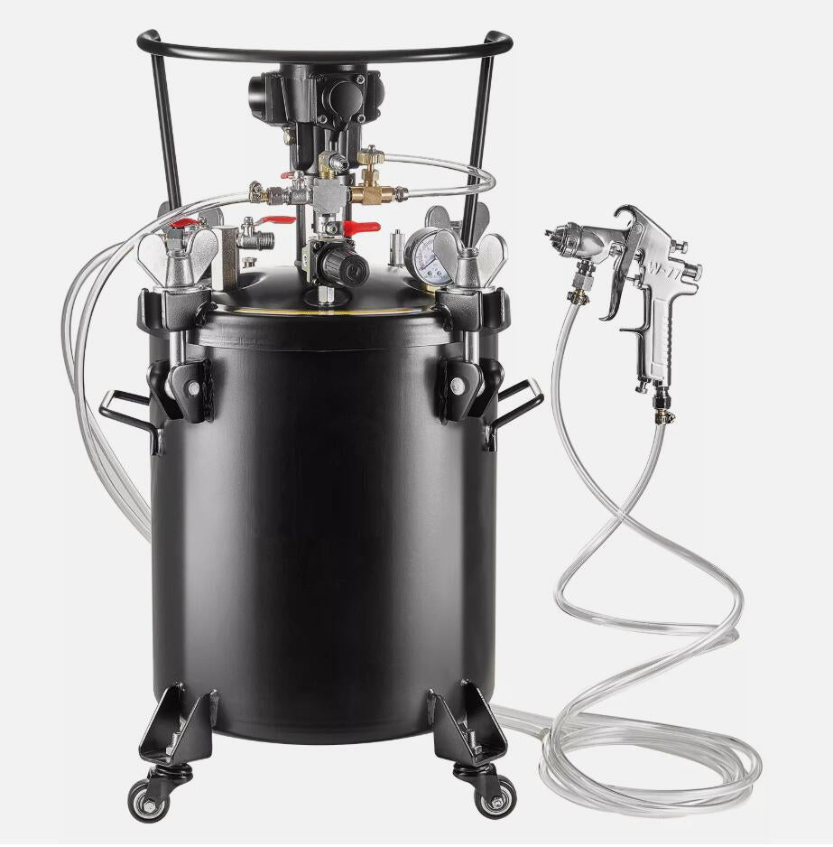 Upgraded 30 L/7.5 gal Automatic Stirring 70 psi Adjustable Spray Paint Pressure Pot Tank