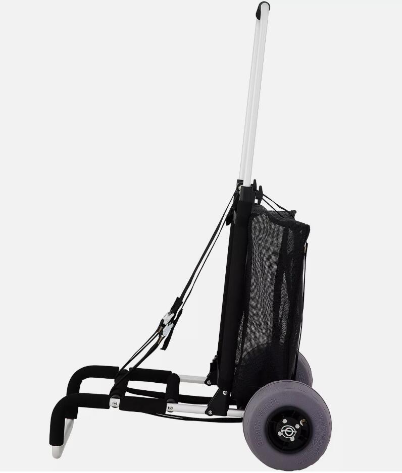 Premium 15" x 15" Deck Beach Cart Beach Wagon for Sand PVC with 10" Balloon Wheels