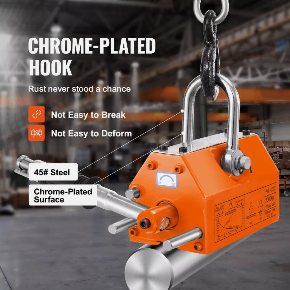 Heavy Duty 2000 kg/4400 lbs Permanent Magnetic Lifter Lifting Magnet Neodymium Hoist