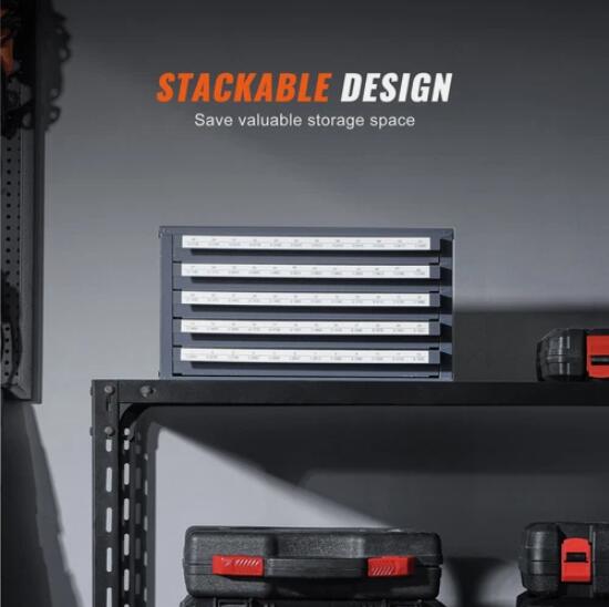 Heavy Duty Five-Drawer Drill Bit Dispenser Organizer Cabinet for #1 to #60 Stackable