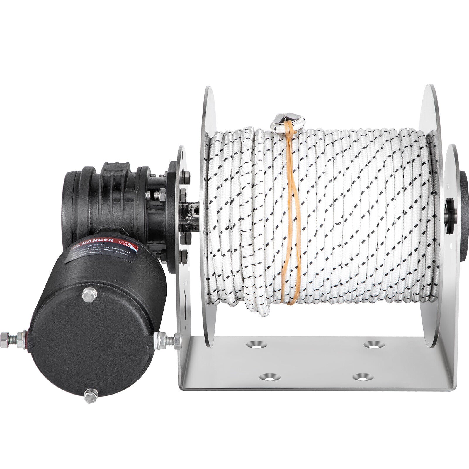 950W Electric Anchor Winch 3000kg Boat Drum Winch Chain and 90m*8mm Rope