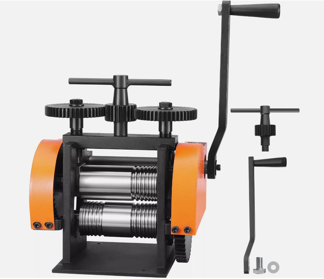 Upgraded 3-in-1 Rolling Mill 1.77"/45 mm Jewelry Rolling Mill Machine 1: 2.4 Gear Ratio