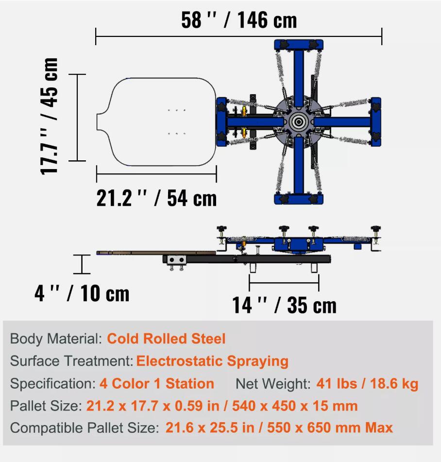 High-quality 4 Color 1 Station Silk Screening Screenprint Press Screen Printing Machine AU