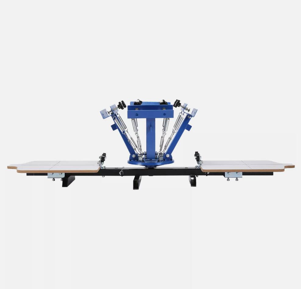 High-quality 4 Color 2 Station Silk Screening Screenprint Press Screen Printing Machine AU