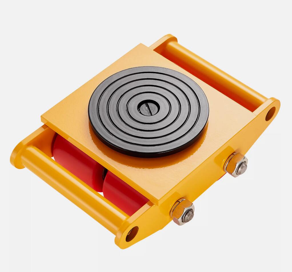 Heavy Duty 6 Ton Machinery Mover Dolly Machine Moving Skate Cargo Trolley 4 PU Wheels