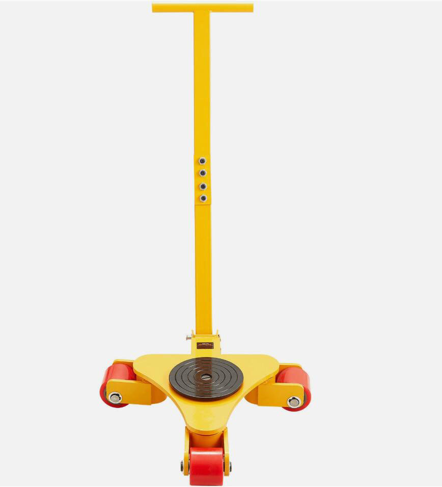 3T Heavy Duty Machinery Mover Dolly Machine Moving Skate With Handle & Swivel PU Wheels