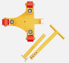 3T Heavy Duty Machinery Mover Dolly Machine Moving Skate With Handle & Swivel PU Wheels