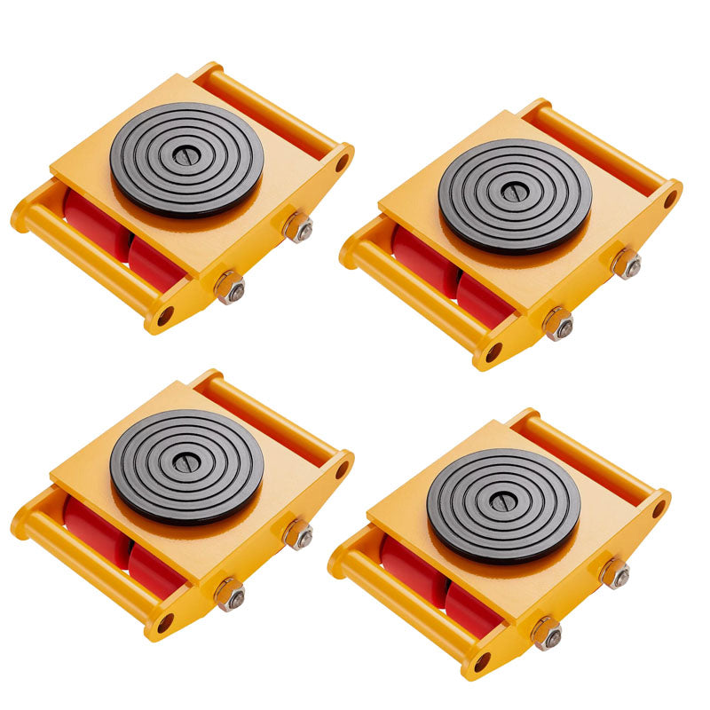 4PCS Heavy Duty 8T Machinery Mover Dolly Machine Moving Skate Cargo Trolley PU Wheels