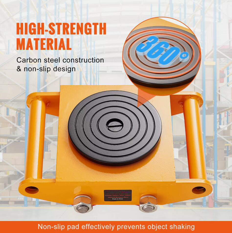 4PCS Heavy Duty 8T Machinery Mover Dolly Machine Moving Skate Cargo Trolley PU Wheels