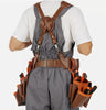 Genuine Leather Adjustable Tool Belt with Suspenders Carpenter Tool Pouch