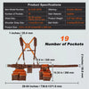 Genuine Leather Adjustable Tool Belt with Suspenders Carpenter Tool Pouch