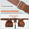 Genuine Leather Adjustable Tool Belt with Suspenders Carpenter Tool Pouch