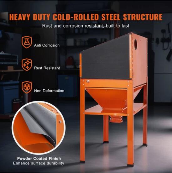 Heavy Duty 60 Gallon Sand Blasting Cabinet with Stand with Blasting Gun And 4 Nozzles AU