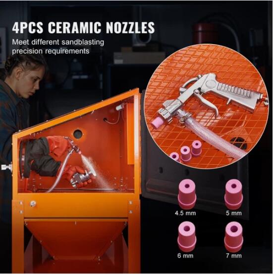Heavy Duty 60 Gallon Sand Blasting Cabinet with Stand with Blasting Gun And 4 Nozzles AU