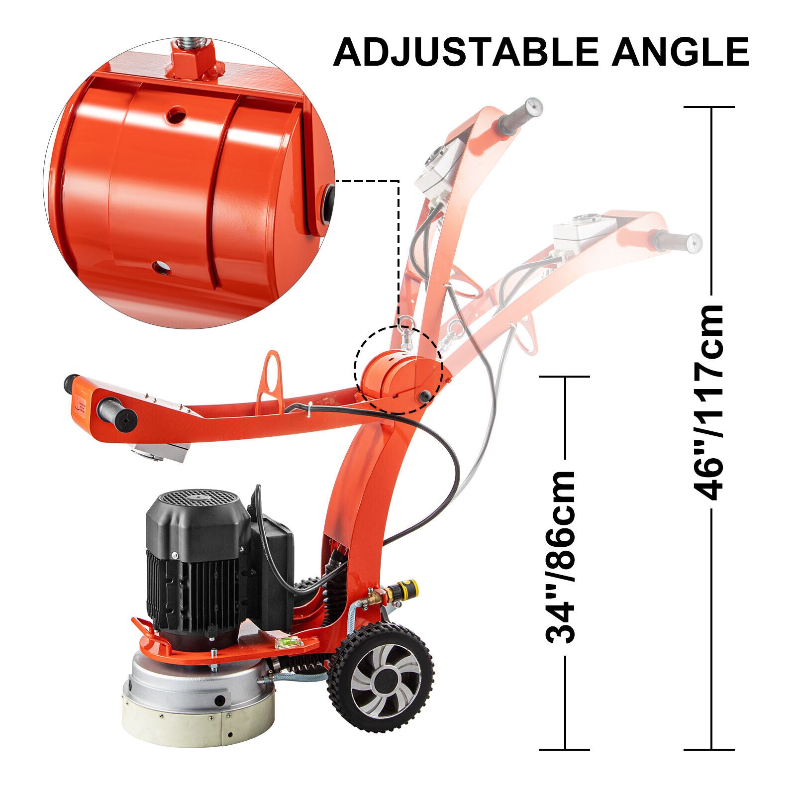 25.4cm 3.0HP Concrete Floor Grinder Walk-Behind Polisher