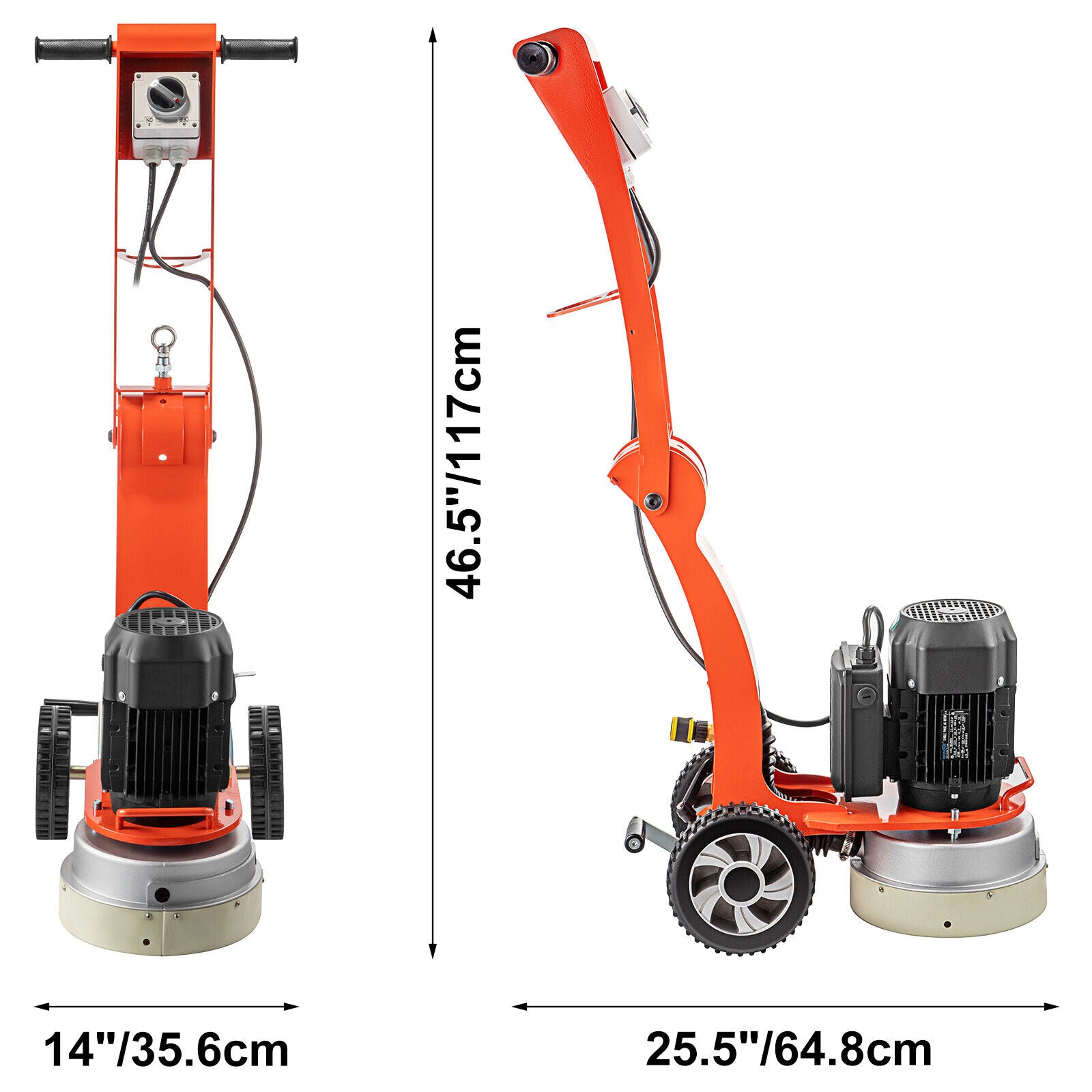 25.4cm 3.0HP Concrete Floor Grinder Walk-Behind Polisher