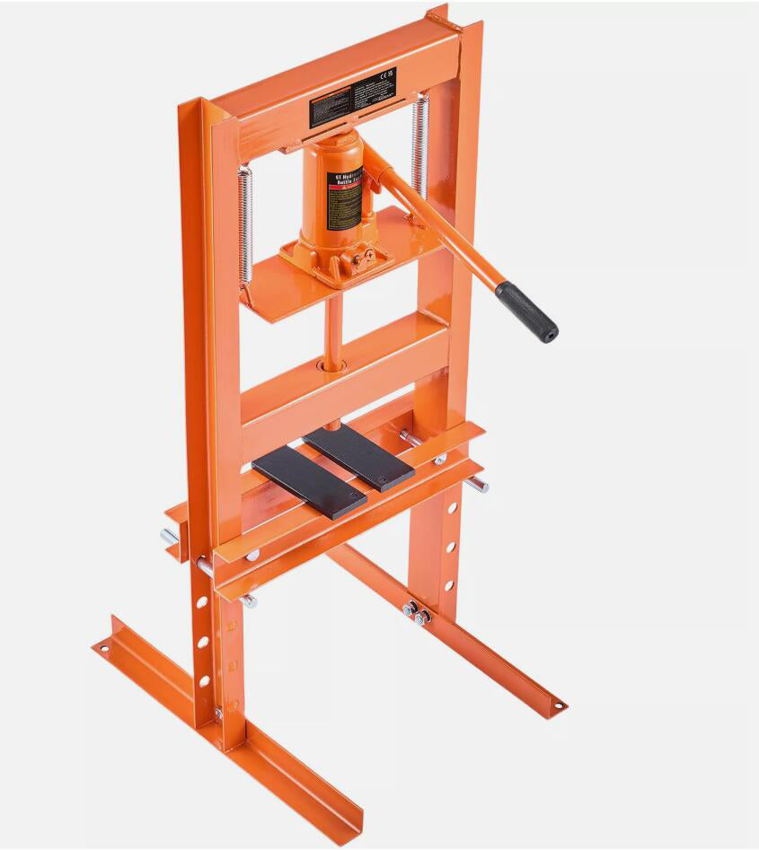 6 Ton Heavy Duty Adjustable Hydraulic Shop Press with Plates H-Frame Benchtop Stand