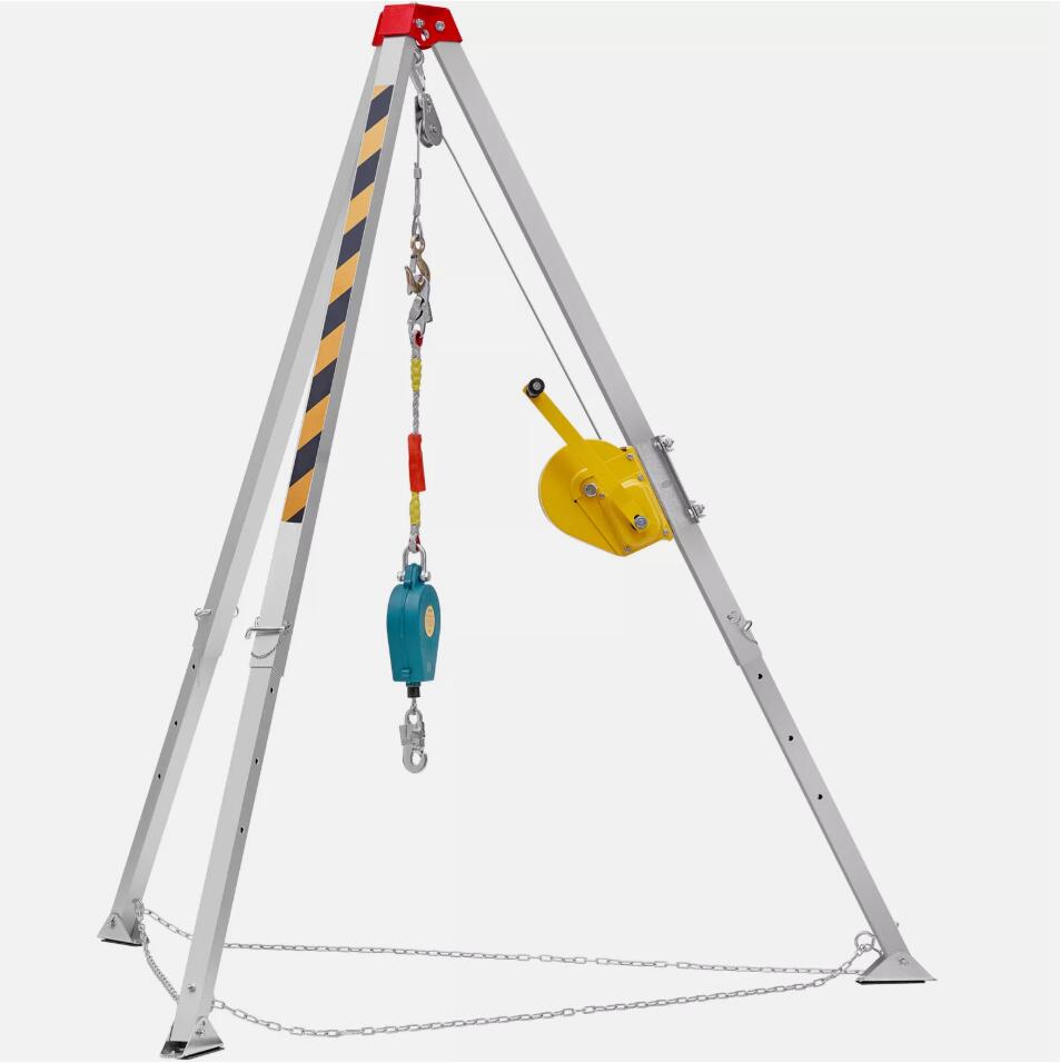 1800 lbs Heavy Duty Confined Space Tripod Kit Rescue Tripod Fall Arrest With Adjustable Legs
