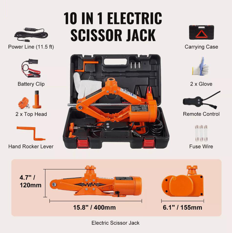 3 Ton UPGRADED Electric Car Jack Floor Jack Electric Scissor Jack Car Repair Tool AU