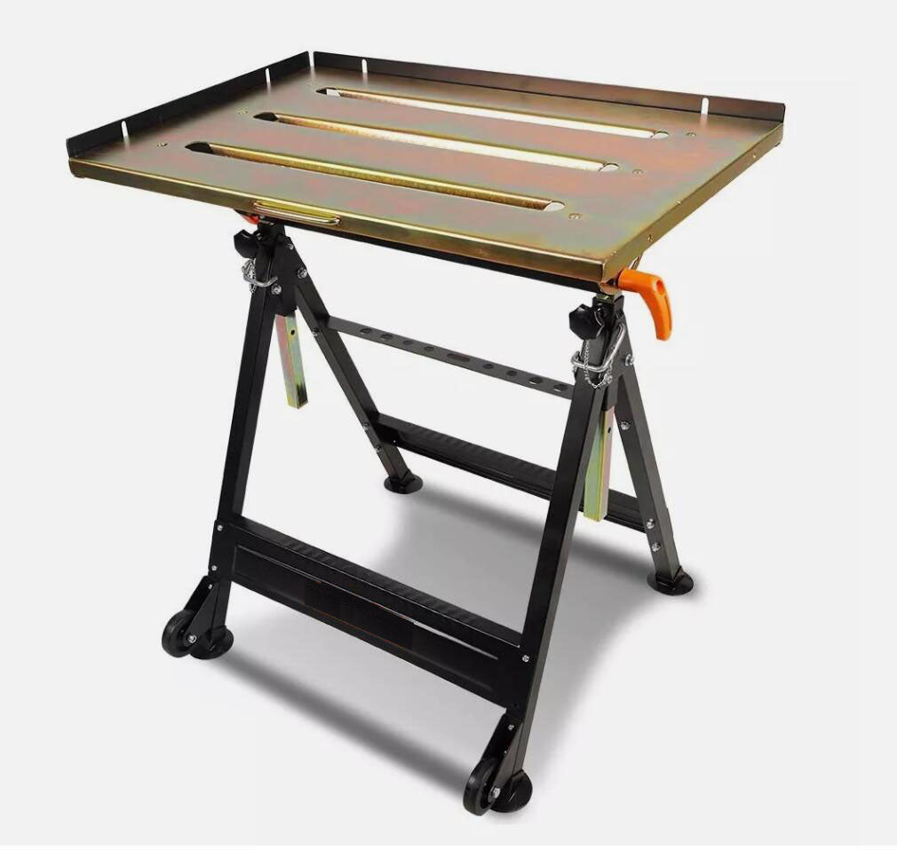 76 x 51CM Height Adjustable Welding Table 150kg Load Heavy-Duty Steel Bench Welder