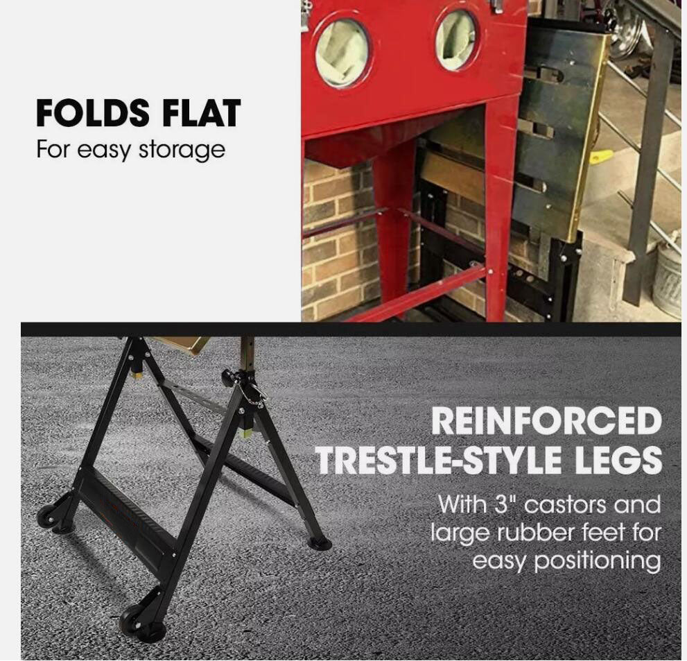 76 x 51CM Height Adjustable Welding Table 150kg Load Heavy-Duty Steel Bench Welder