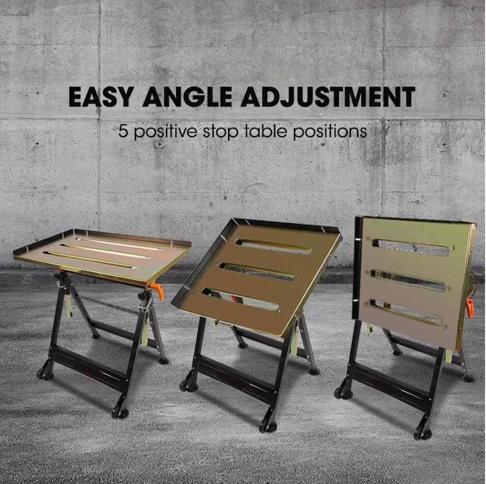 76 x 51CM Height Adjustable Welding Table 150kg Load Heavy-Duty Steel Bench Welder