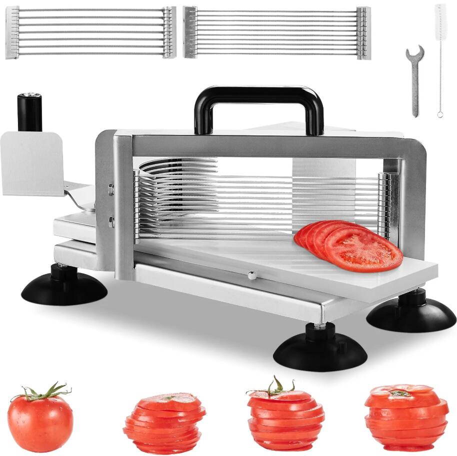 Stainless Steel Heavy Duty 1/4"+3/8"+3/16" Commercial Tomato Slicer Cutter