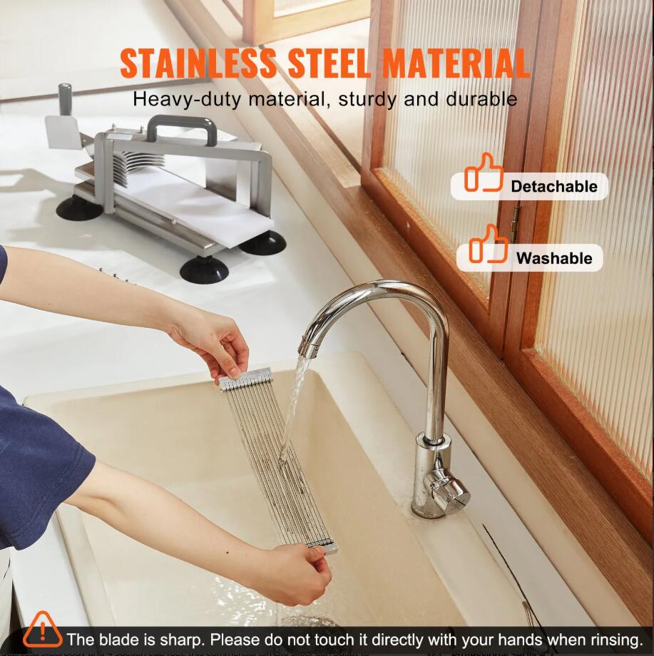 Stainless Steel Heavy Duty 1/4"+3/8"+3/16" Commercial Tomato Slicer Cutter