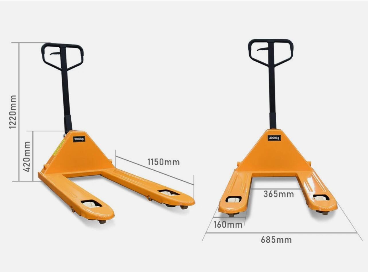 Heavy Duty 3000kg Capacity Lifter Hoist Pallet Jack Truck 685mm Wide Fork AU
