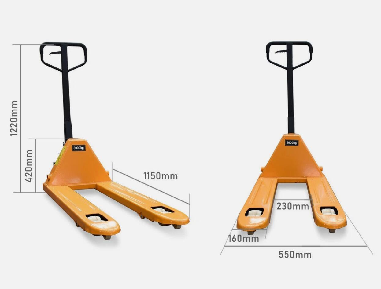 Heavy Duty 3000kg Capacity Lifter Hoist Pallet Jack Truck 550mm Narrow Fork AU