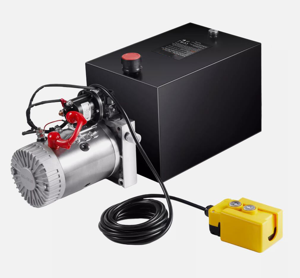 High-Powered 12L 20Mpa Hydraulic Pump Single Acting Dump Trailer Pack Power Unit DC 12V