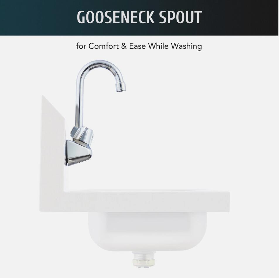 Heavy Duty 17" Stainless Steel Commercial Hand Wash Sink Wall Mount Basin NSF AU