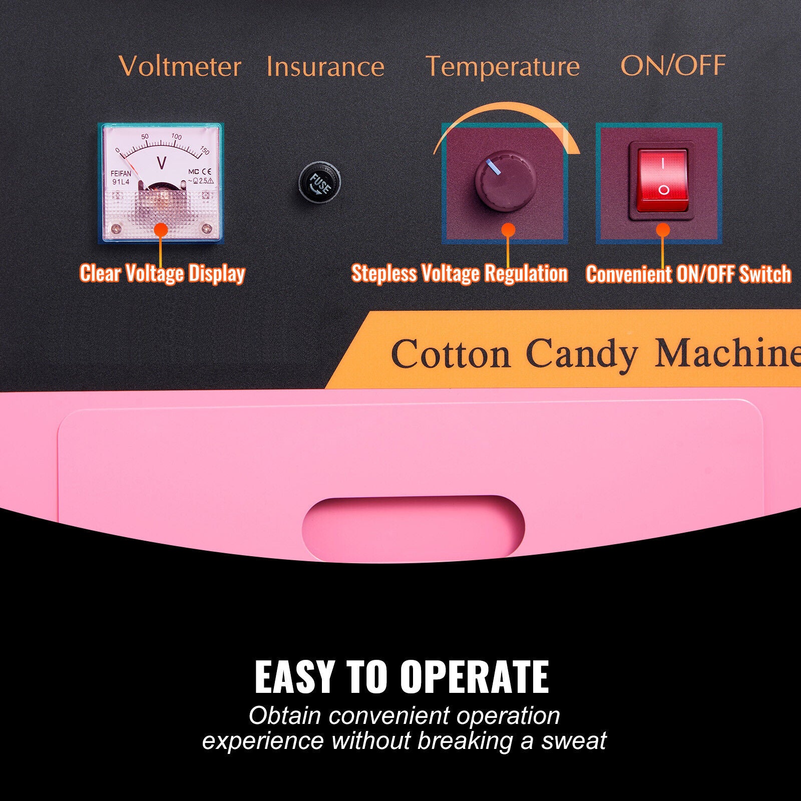 NEW 1000W Commercial Cotton Candy Machine Sugar Floss Maker for Party Pink