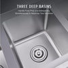 Heavy Duty Stainless Steel Commercial Sink Utility & Prep 3 Compartments Backsplash AU