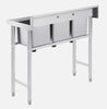 Heavy Duty Stainless Steel Commercial Sink Utility & Prep 3 Compartments Backsplash AU