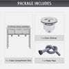 Heavy Duty Stainless Steel Commercial Sink Utility & Prep 3 Compartments Backsplash AU