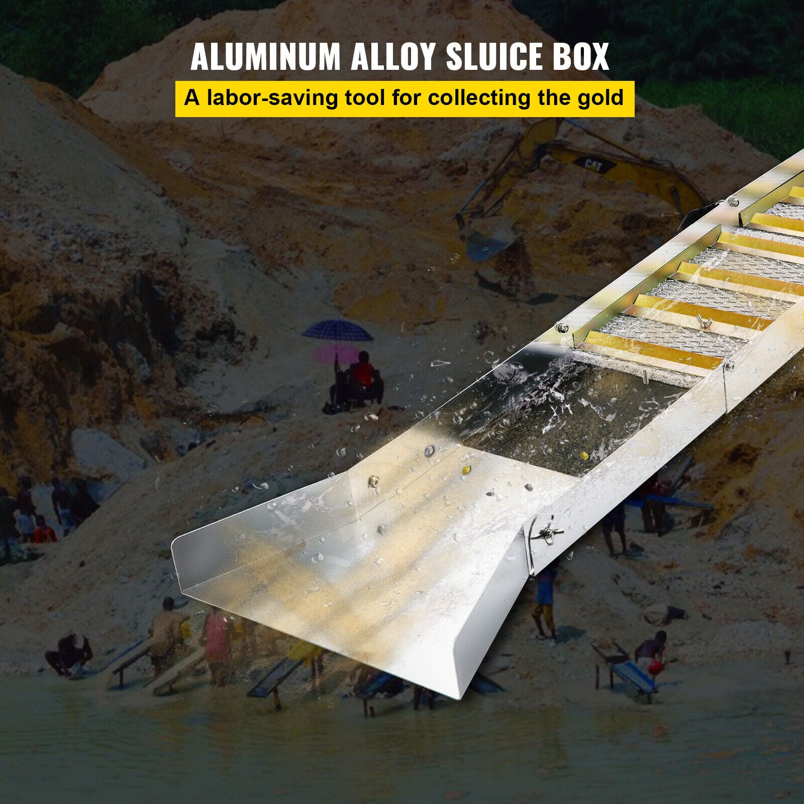 1.3M 50" Portable Aluminum Alloy Small Sluice Box Fossicking Prospecting Gold and Gems