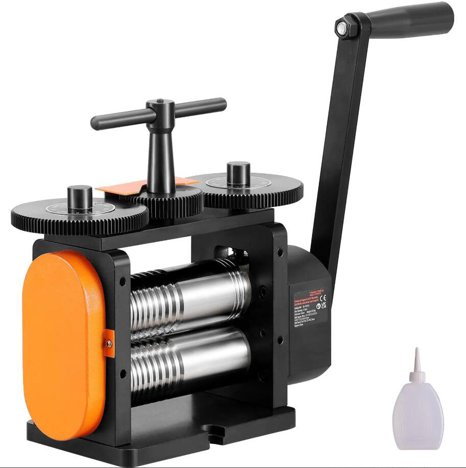 3-in-1 Multi-function 0-5.5 mm Press Thickness 2.24"/57 mm Jewelry Rolling Mill Machine