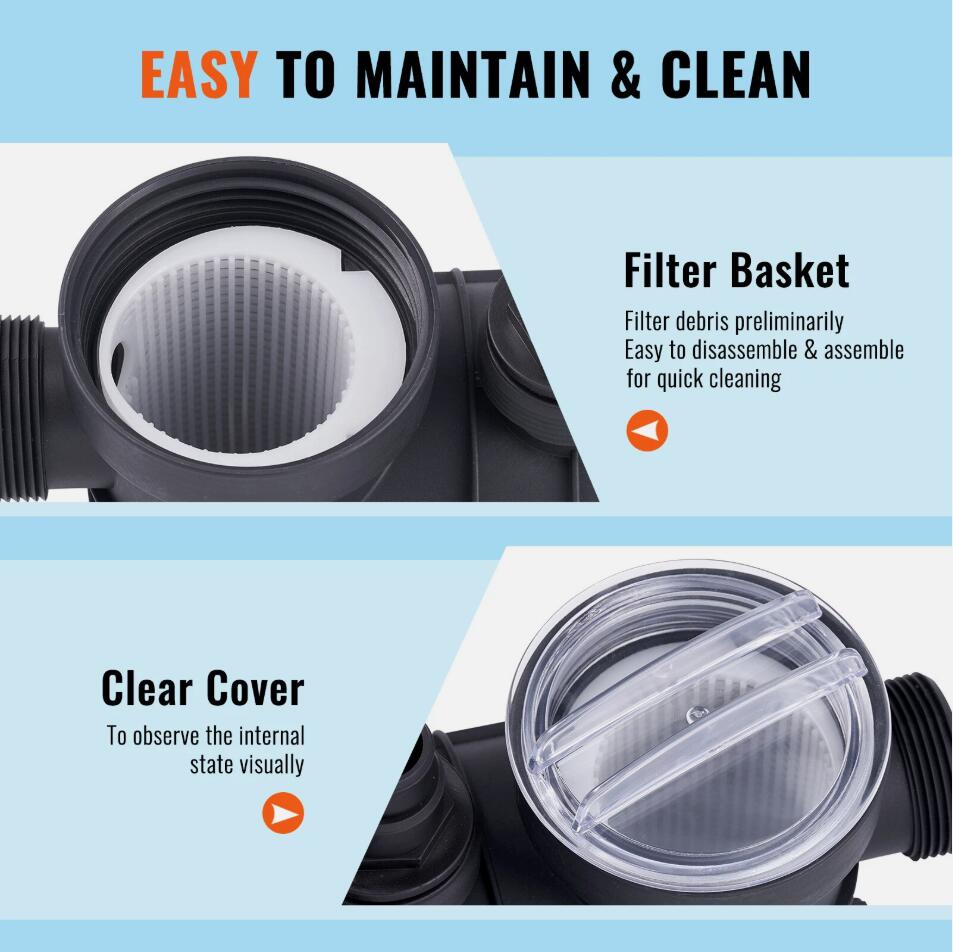 Premium 450W 13,000 L/H Flow Sand Filter Above Ground 6-Way Valve With Pool Pump