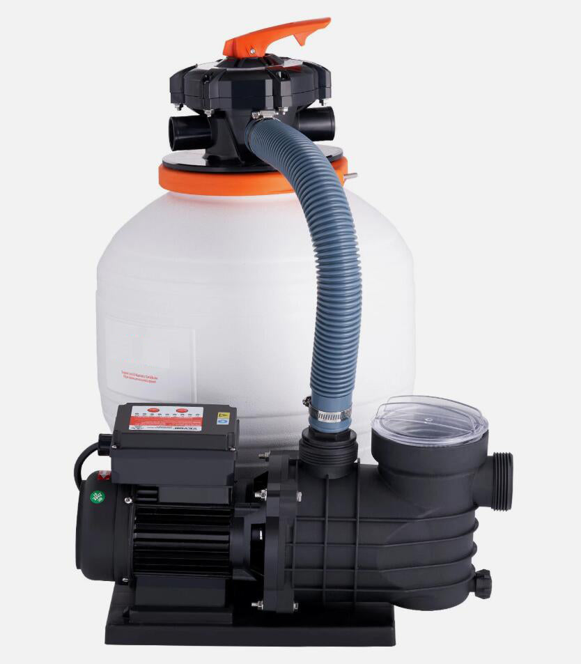 Premium 450W 13,000 L/H Flow Sand Filter Above Ground 6-Way Valve With Pool Pump