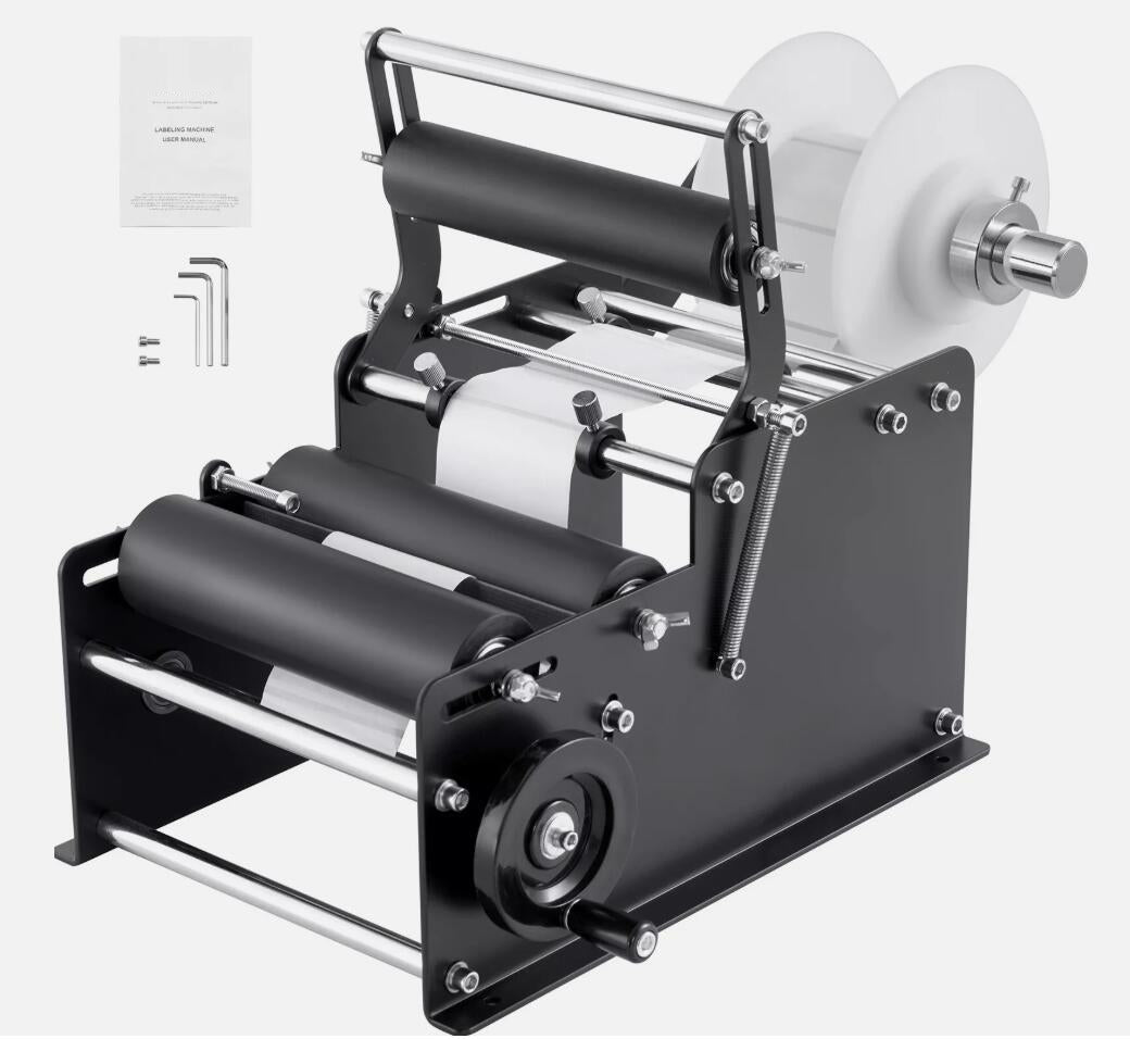 Upgraded Premium Manual Round Bottle Label Applicator Labeling Machine 15-20 Bottles/min