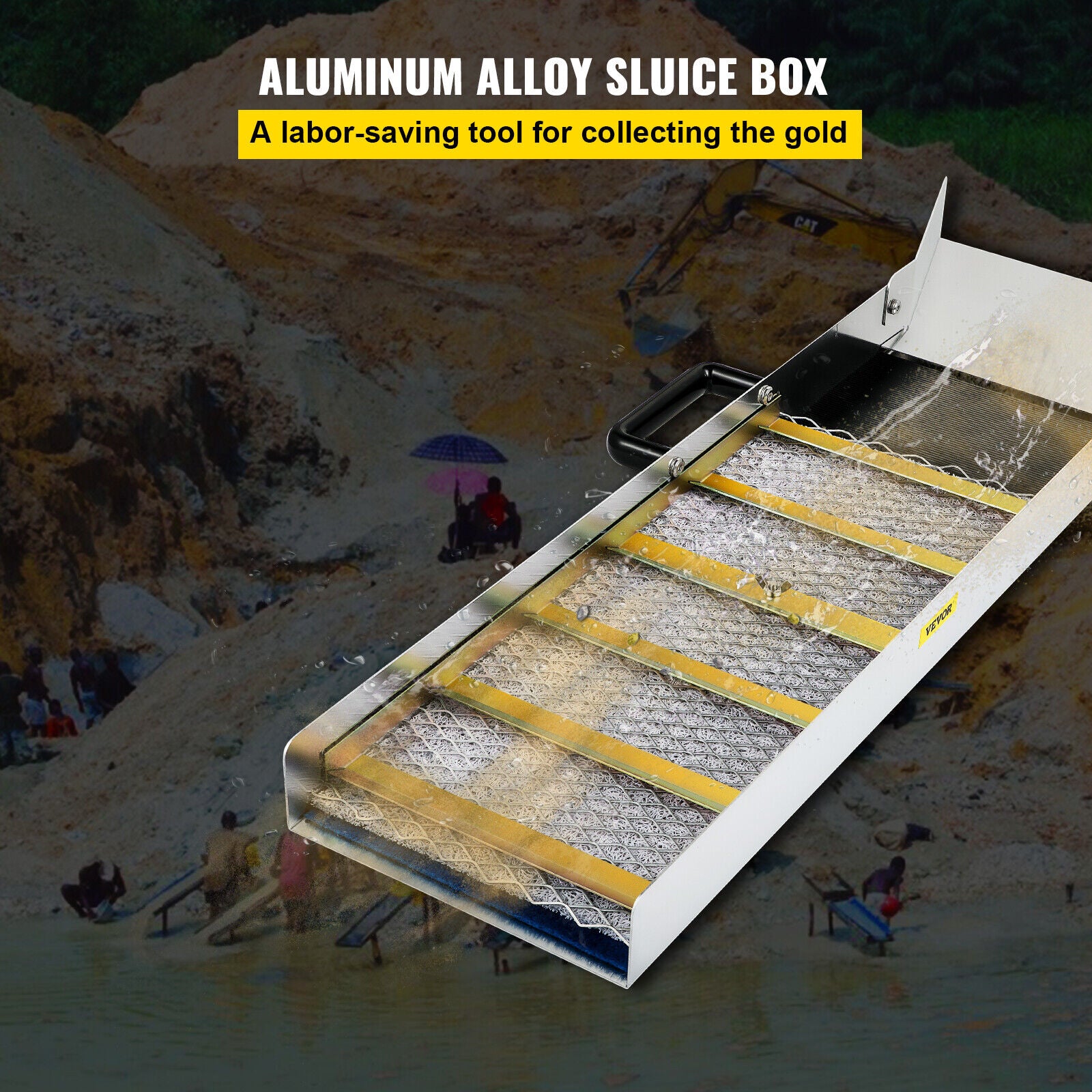 0.9M 36" Portable Aluminum Alloy Small Sluice Box Fossicking Prospecting Gold and Gems