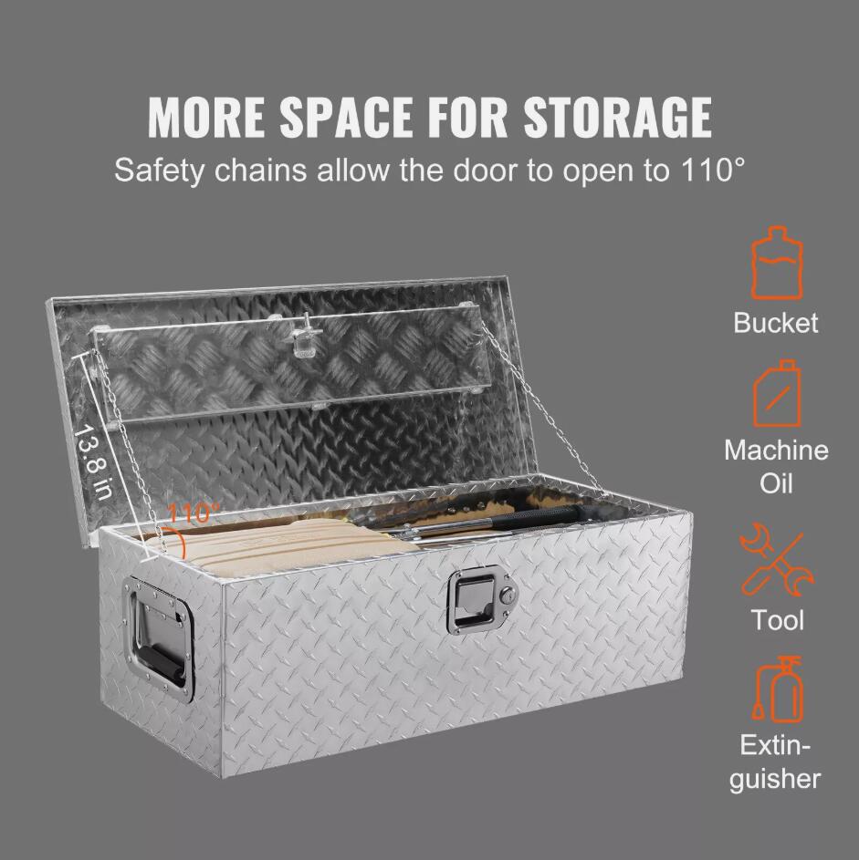 Heavy Duty 39x13x10"  Aluminium Tool Box Storage With Lock For UTE Trailer Truck AU