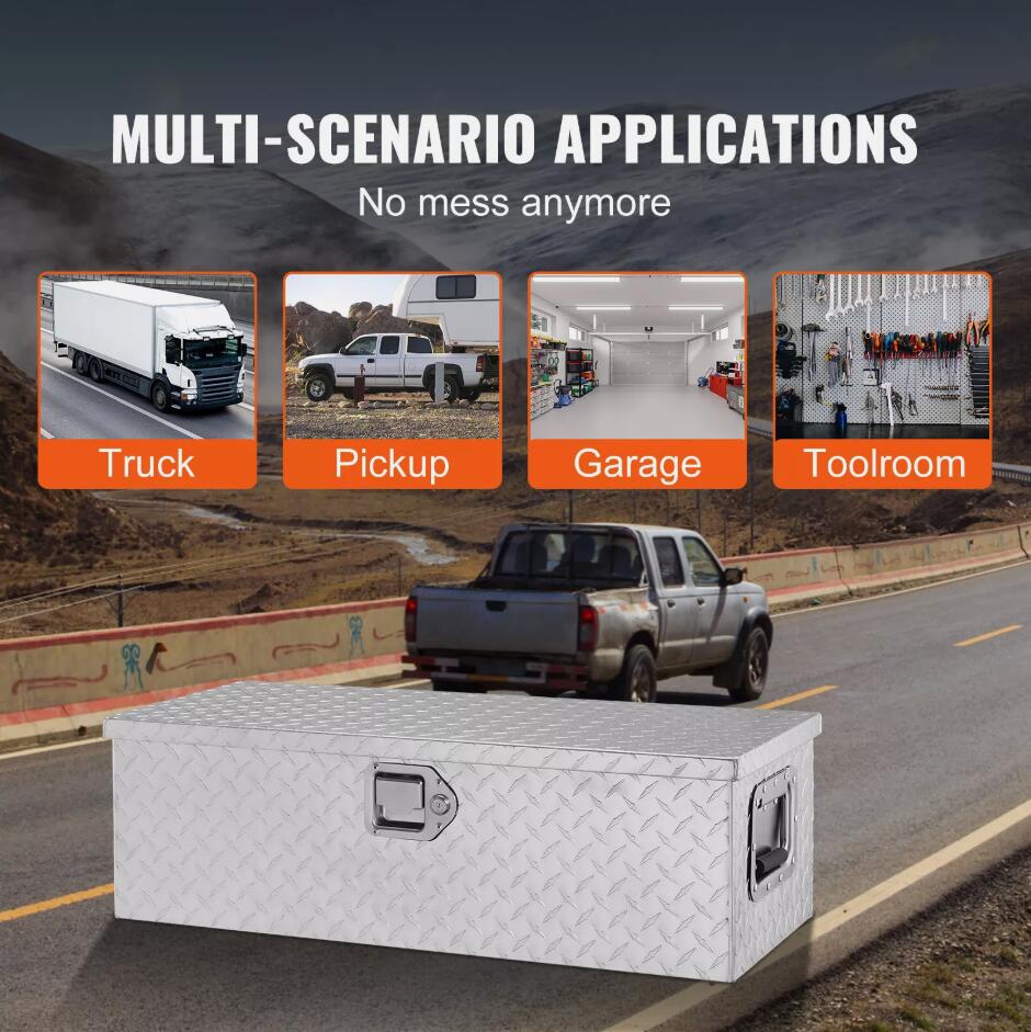 Heavy Duty 39x13x10"  Aluminium Tool Box Storage With Lock For UTE Trailer Truck AU