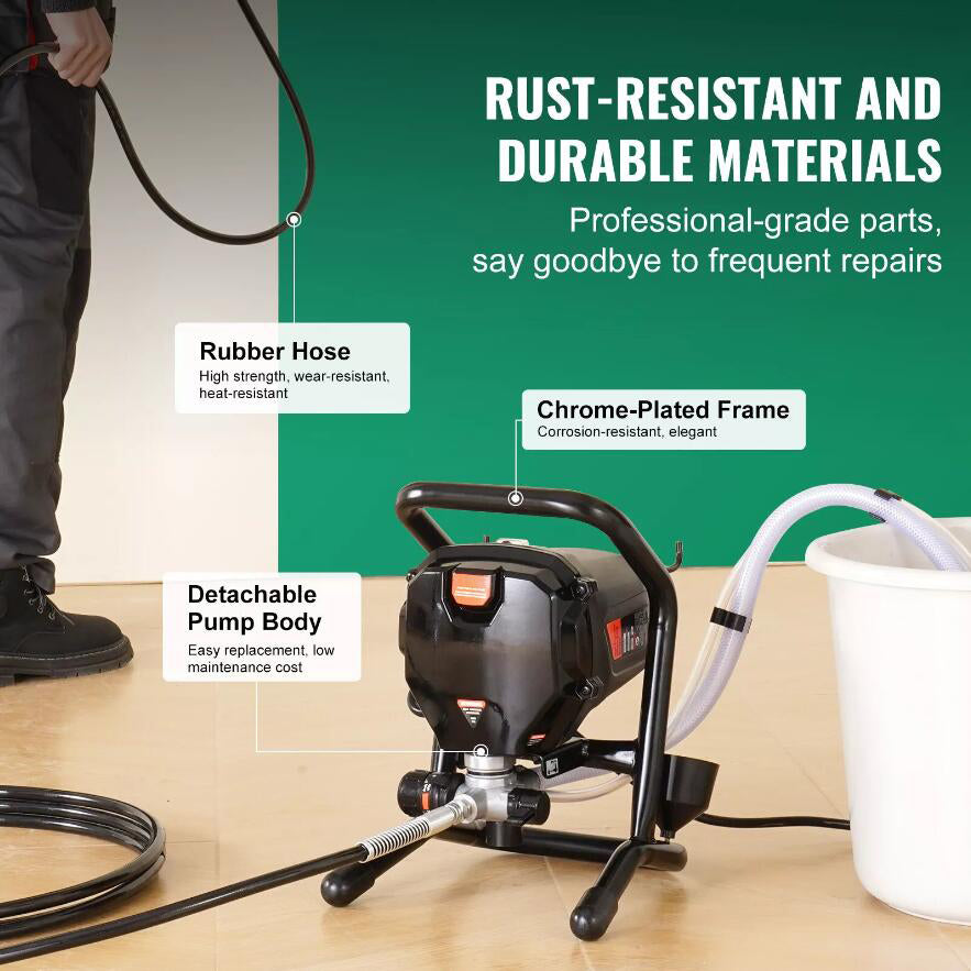 750W 3000PSI Powerful Electric Handheld Stand Airless Paint Sprayer Professional
