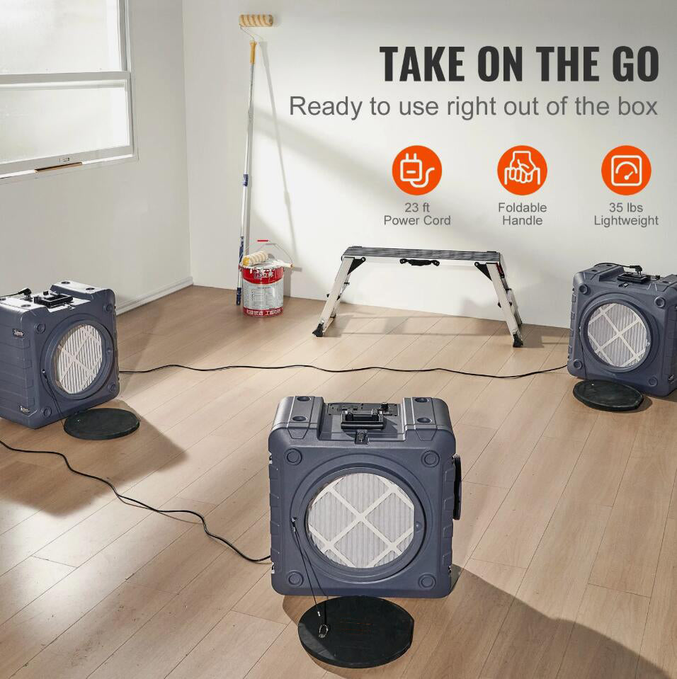 Premium Air Scrubber with 3-Stage Filtration Stackable Negative Air Machine 550CFM Airflow